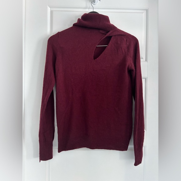 A.L.C Cashmere Blend Cut-Out Sweater Burgundy | Size Small | Luxe Modern Knit - Picture 2 of 7